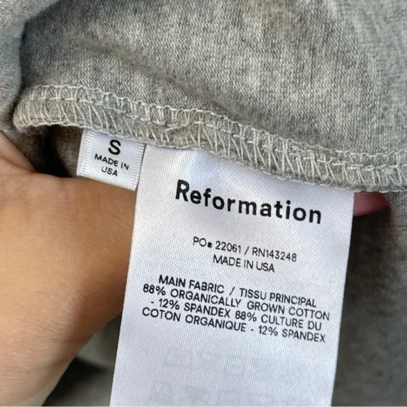 Reformation Tam Knit Mini Dress Heather Gray Size Small
